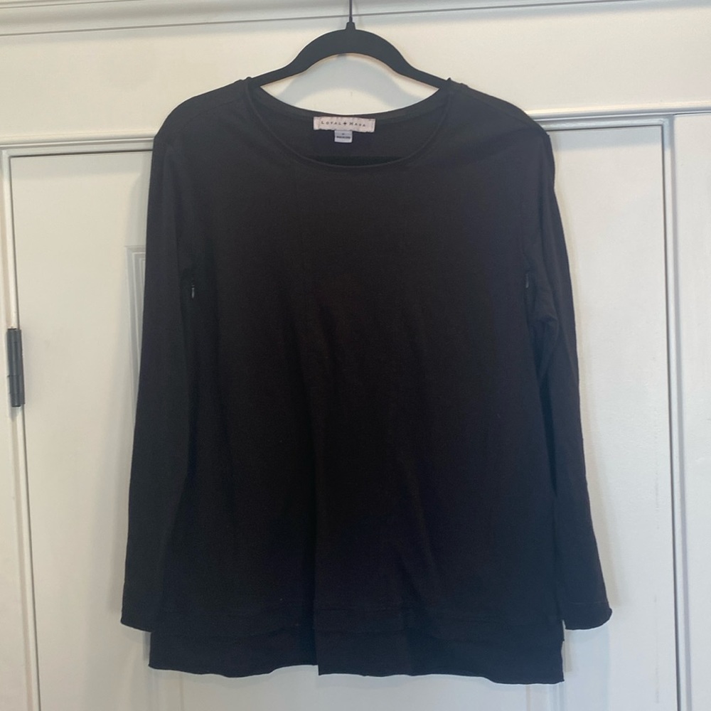 Loyal Hana Black Maternity/Nursing Top, Size Small